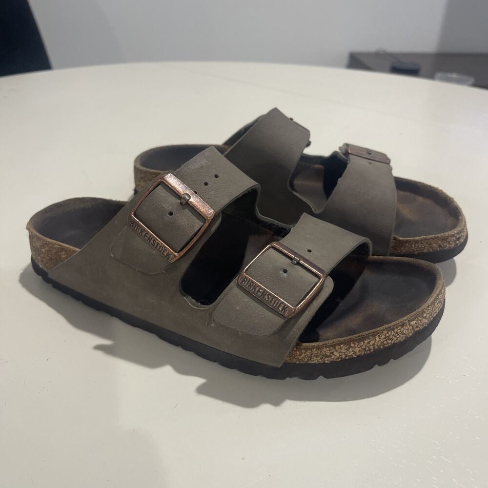 Birkenstock Arizona Birkenstock Mocha Brown Olive Sandals Women Size 7